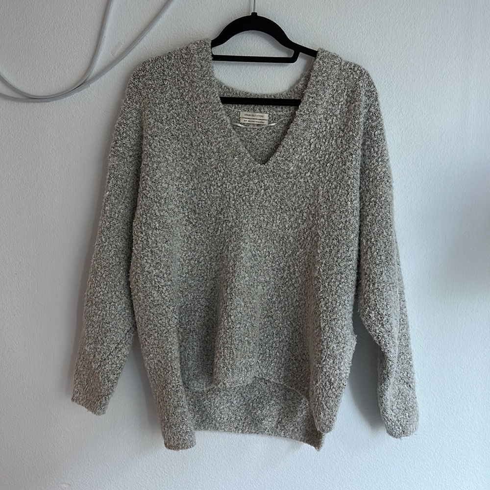 Urban Outfitters Oversized Shaggy Sweater - White/Cream/Multi